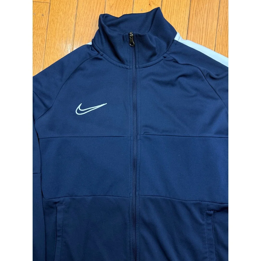 Nike Dri-FIT Kids Track Jacket Navy Blue White Stripe Full Zip Large L